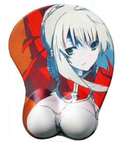 Fate Stay Night 3D Wrist Rest Mousepad Saber (Red)