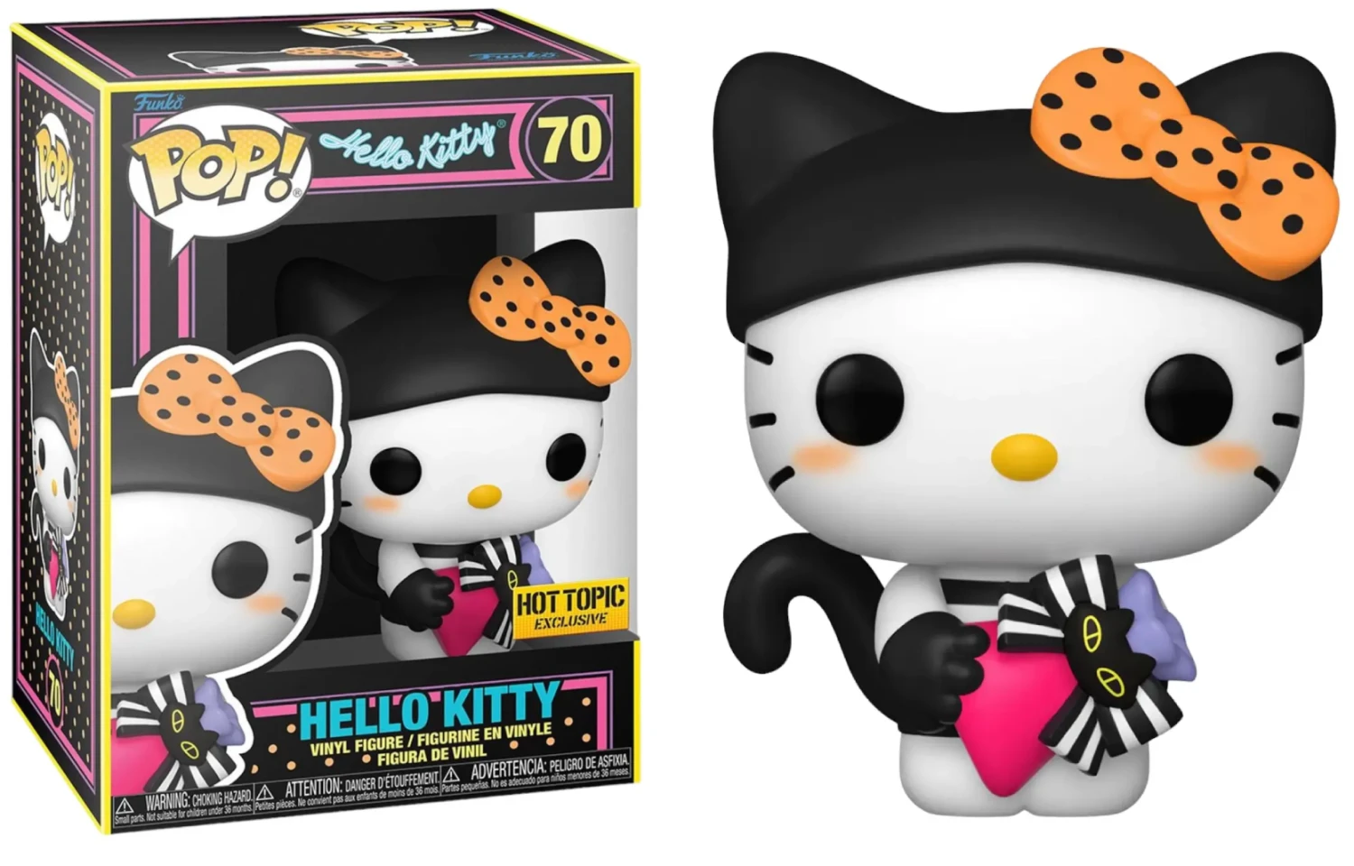 Pop! Disney Hello Kitty Vinyl Figure Hello Kitty (Blacklight) #70 Hot Topic Exclusive 3 Pop! Disney Hello Kitty Vinyl Figure Hello Kitty (Blacklight) #70 Hot Topic Exclusive